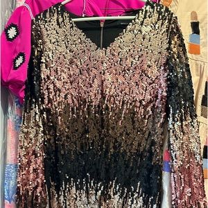 MINK PINK matte ombré sequin dress